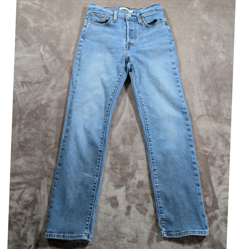 Levi's Wedgie Straight Jeans Womens 28 Blue High Rise Medium Wash Denim